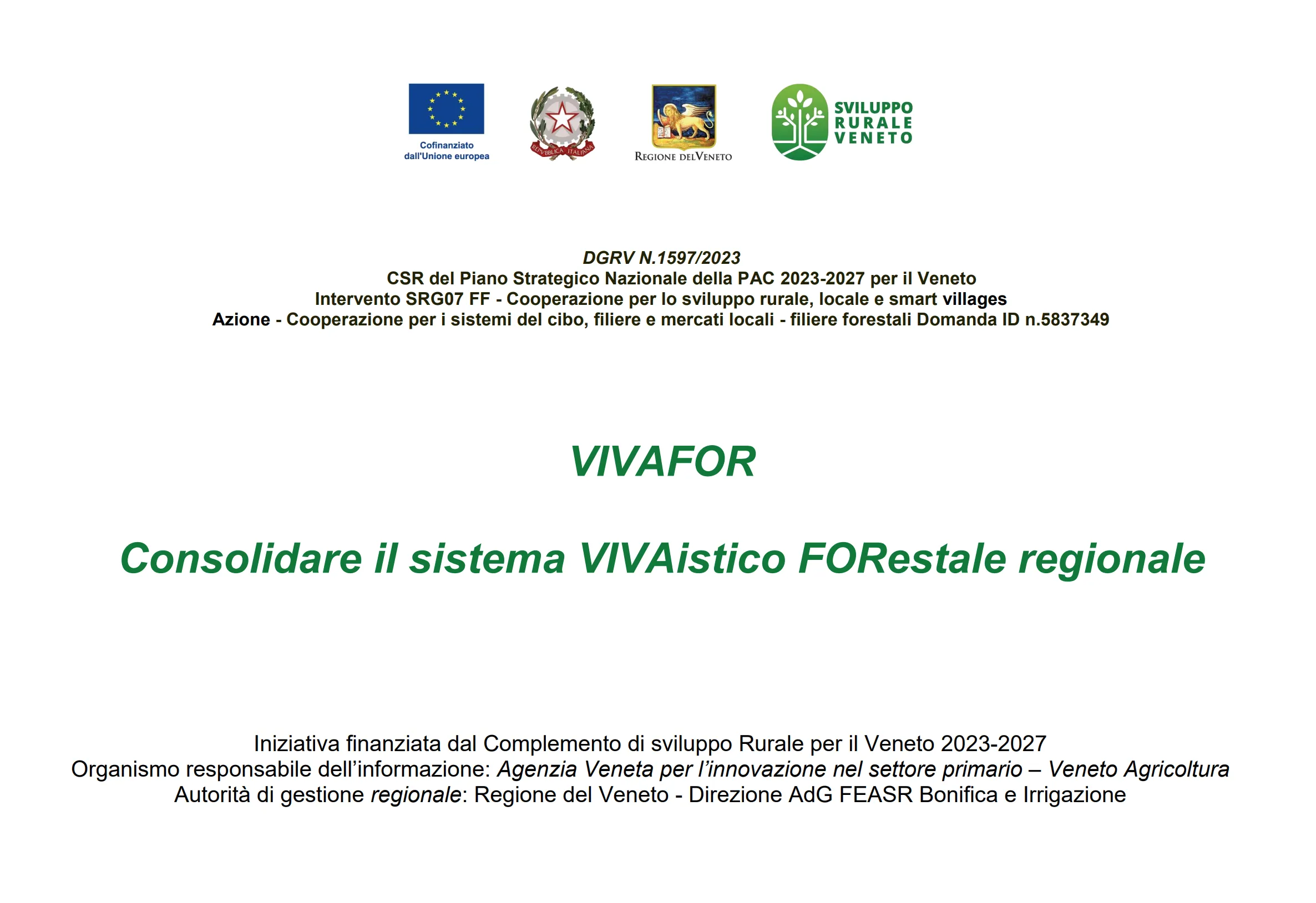 Poster progetto finanziato